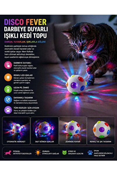 Parmend Life Darbeye duyarlı ışıklı kedi topu
