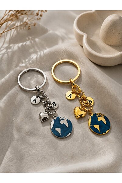 i&s design Anahtarlık Çift Gold Gümüş