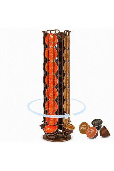 Callena Suport pentru capsule Dolce Gusto, oțel, vertical, bronz, 42x11 cm