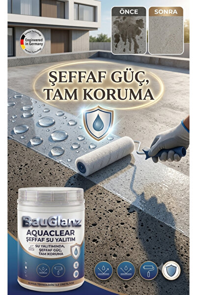 GenelTedarik BauGlanz AQUACLEAR Şeffaf Su Yalıtımı - Kristal Netliğinde Sıvı ...