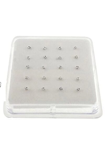 AyçaSilver 1 Paket 20 Adet Taşlı Tırnaklı Gümüş Hızma