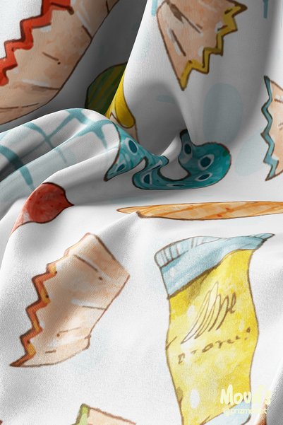 Moud's Colored Pencils Numbers Patterned Suede Carefree Tablecloth