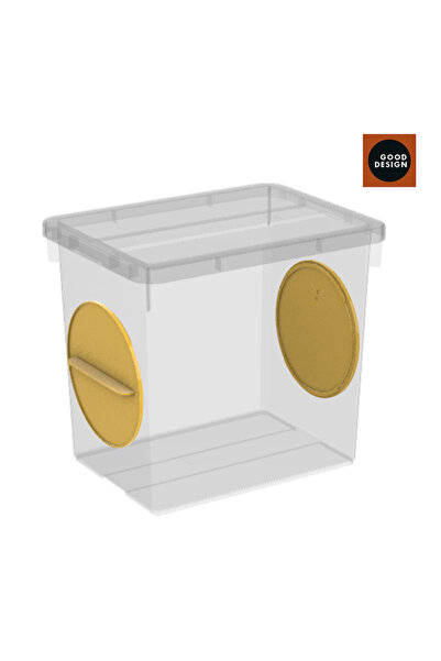 AETA P Box Cutie depozitare P Box 30 litri AETA cu capac si acces lateral galben