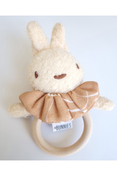 jr.bunnies Jr Bunnies Tavşan Figürlü Ahşap Halkalı Bebek Diş Kaşıyıcı | Yumuş...