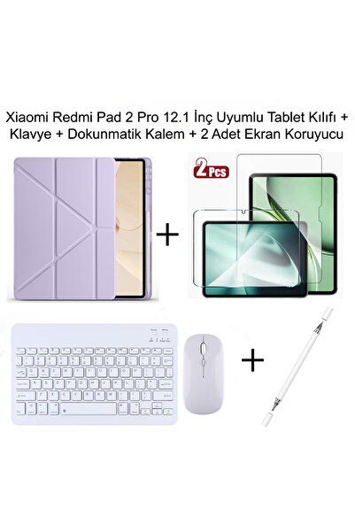 Yesnıce Xiaomi Redmi Pad 2 Pro 12.1 İnç Uyumlu Standlı Kalem Bölmeli Tablet K...