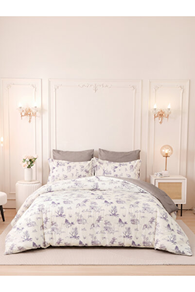 Donetella 6-Pcs Printed Duvet Cover Set King Size 220x240cm, Brushed Microfib...