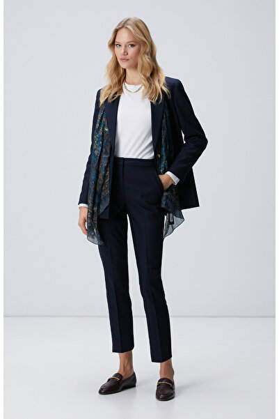 Network Lacivert Basic Skinny Pantolon
