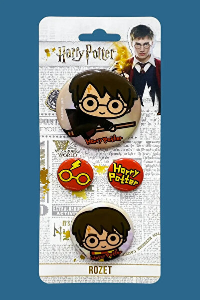 Apptakı Harry Potter Resimli 4 Lü İğneli Buton Rozet Broş Çanta Rozeti - BTT0004