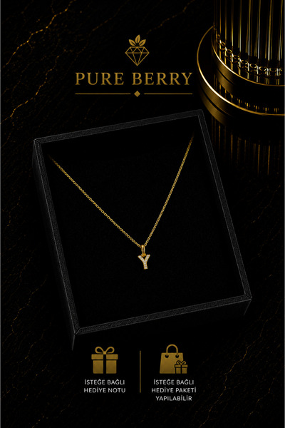 PURE BERRY Y HARFİ ÇELİK KOLYE