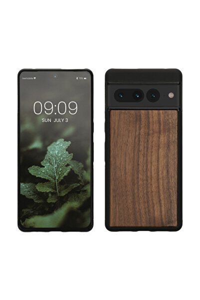 KWmobile Калъф за Google Pixel 7 Pro, Дървен, Кафяв/Черен, 60033.18