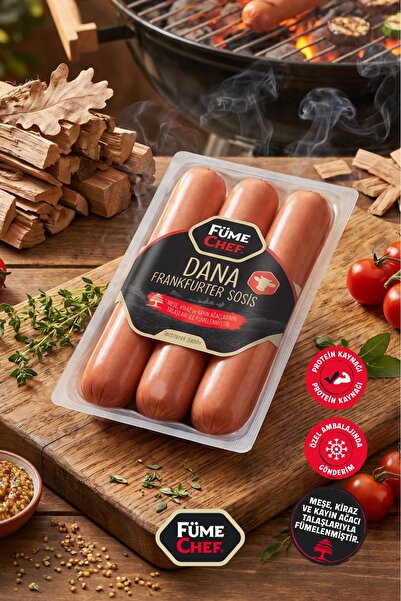 FümeChef Dana Frankfurter Sosis 250 Gr Özel Baharatlı Hafif Lezzet Sağlıklı A...