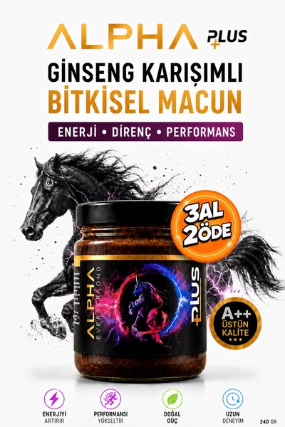 ALPHA EVERSTRONG Alpha Ginseng Atom Güç Kuvvet Macunu Bitkisel Macun Kavanoz ...