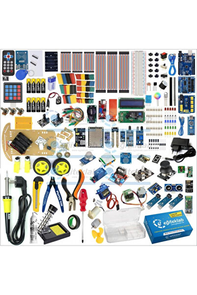 eğiteklab ARDUİNO MEGA PREMİUM PRO SENSÖR EĞİTİM SETİ