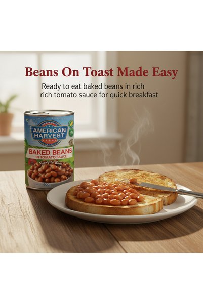 American Harvest Baked Beans in Tomato Sauce Easy Open Can 400g | Premium Quality Food Product