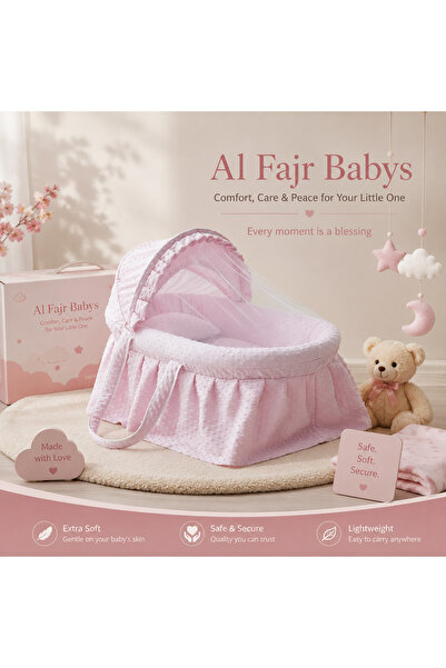 Al Fajr Babys سلة موسى محمولة يدوية الصنع للأطفال حديثي الولادة من 0-6 أشهر -...