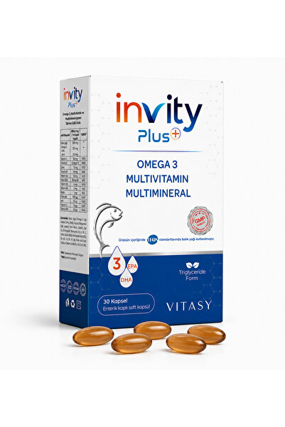 Vitasy Invity Plus Omega-3 Multivitamin 30 Soft Kapsül