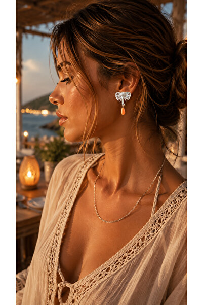 WHİTE ATELIER VIP Fil Detay Küpe