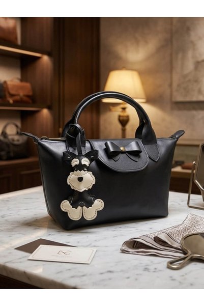 yedideri Schnauzer Dog Leather Keychain Bag Ornament