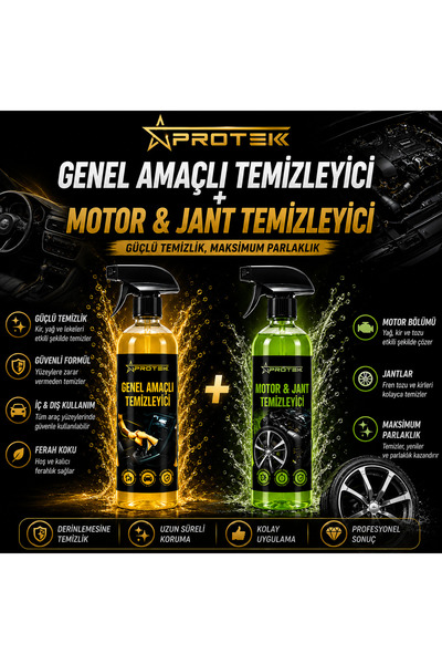 PROTEK Genel Amaçlı Temizleyici + Motor Jant Temizleyici