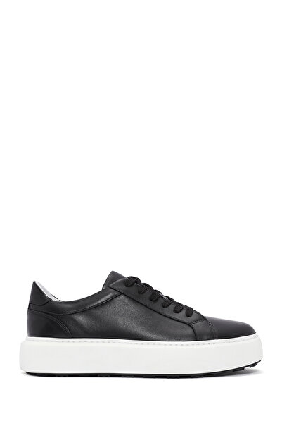 Derimod Erkek Siyah Bağcıklı Kalın Tabanlı Spor Ayakkabı, Deri Sneaker 26SFD6...