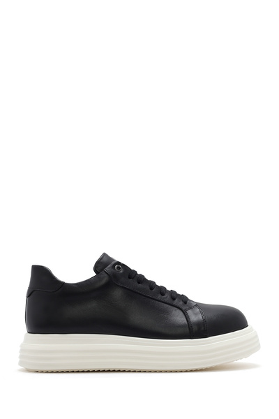 Derimod Erkek Siyah Kalın Tabanlı Bağcıklı Deri Sneaker 25SFD654118