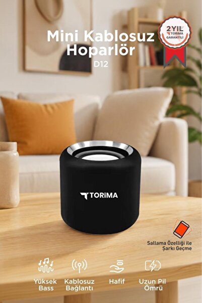 Torima Bluetooth Kablosuz Taşınabilir Hoparlör D12 Siyah