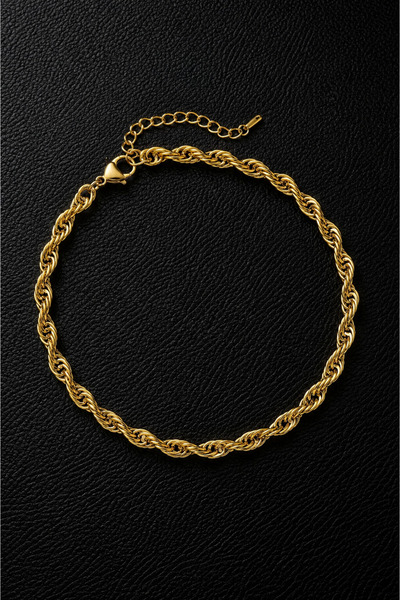 CAXBERN 22 Ayar Altın Kaplama Unisex Ayarlanabilir Gold Kaplama Burgu Bileklik