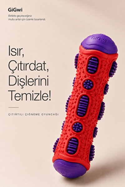 Gigwi Toothbrush Stick Serisi TPR Dokulu Çift Katmanlı Çıtırtılı Köpek Çiğnem...