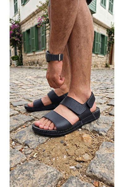 Ceyo 9969-9 Anatomik Deri Erkek Comfort Sandalet