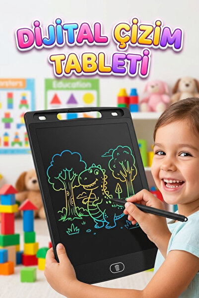 Tıfıl Toys 8.5 inç LCD Kalemli Çizim Kilitlemeli Silmeli Eğitici Oyuncak Çizi...
