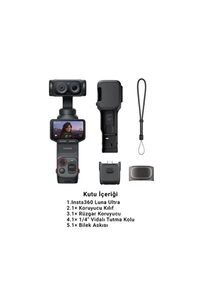 Insta360 Luna Ultra Standart Bundle Çift Lensli 8K Gimbal Kamera (Cosmic Black)