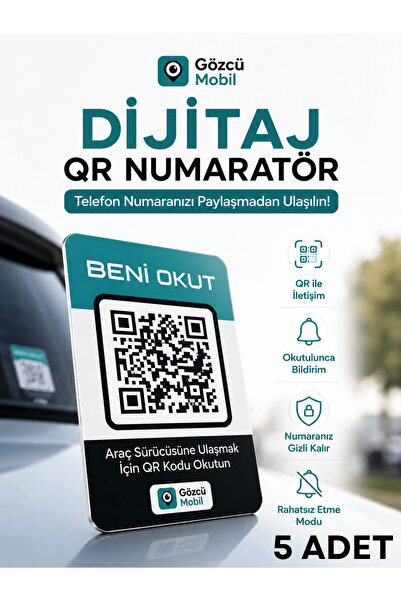 Gözcü Mobil 5-dijelni QR broj bez brojača, nova generacija vozila, motocikla,...