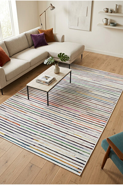 Modern Patterned Colorful Printed Carpet Machine Washable Anti-Slip Base Living Room Living Room Runner Carpet