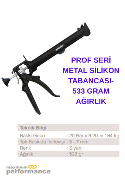 KL HOME Profesyonel Seri 1. Kaliteli Metal Silikon Tabancası- 533 gram Ağırlık
