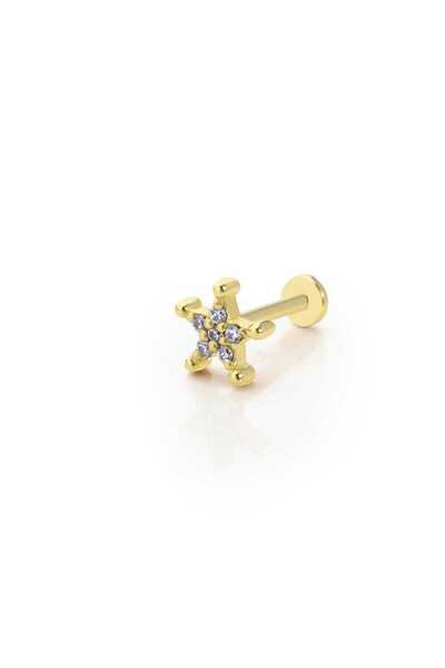 Cherry by Özkonak Top Detaylı Taşlı Küçük Yıldız Tragus Piercing