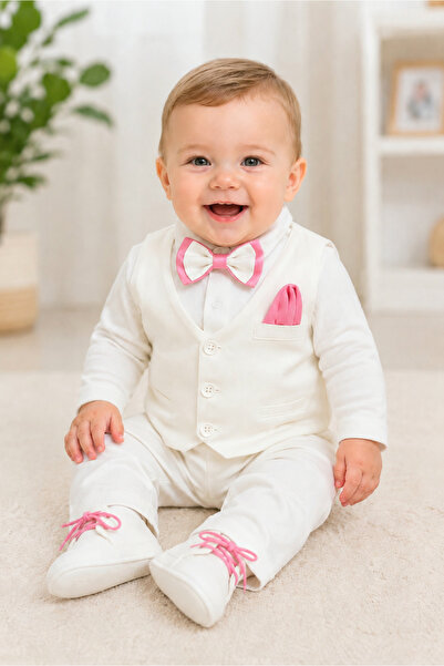 Calide Baby&Kids Erkek Bebek Papyon & Kravatlı Özel Gün Kıyafeti - 7'li Set M...