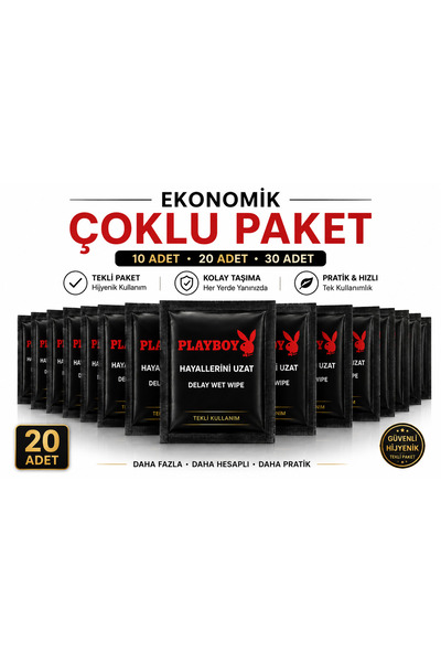 Playboy Erkeklere Özel Mendili - Kontrol ve Uzun Deneyim Gizli Gönderim (10 A...