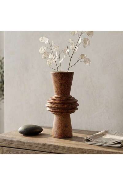 PAN HOME Sequoia Ceramic Pillar Vase 15x29.8cm - Brown