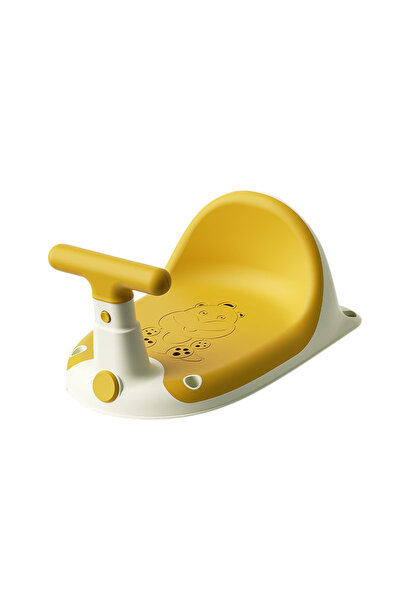 Little Mom Scaun de baie bebelusi Yellow, cu spatar si ghidon de sustiere, ma...
