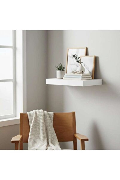 PAN HOME رف جداري عائم 25×4×25 سم - أبيض