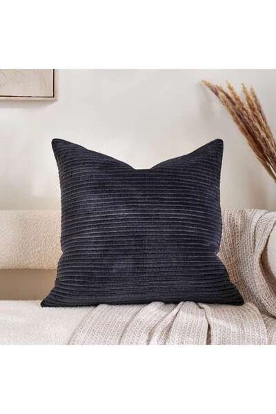 PAN HOME غطاء وسادة مخملي مطوي فاخر 50×50 سم - أزرق باسيفيك