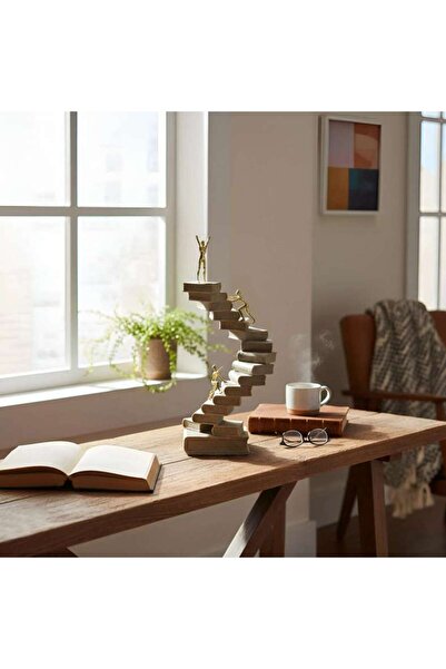 PAN HOME Thiya Polyresin Climbing Book Ladder Decor Accent 14.5x10.5x31cm - B...