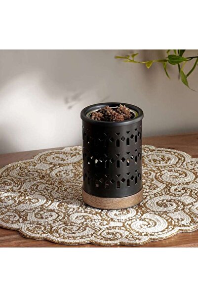 PAN HOME Afreen Metal Oud Burner 9x9x13cm - Black