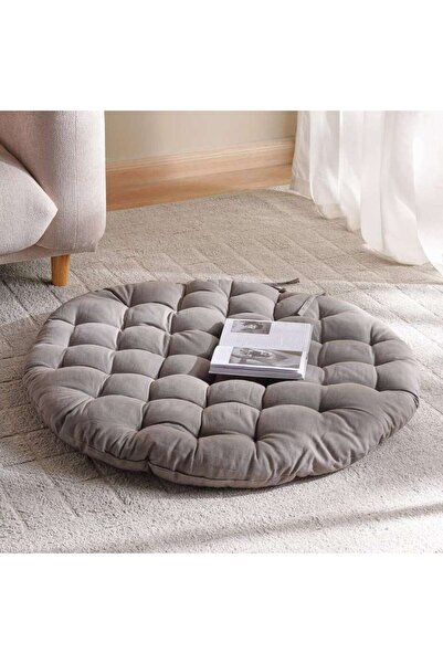 PAN HOME Roxy Round Floor Cushion Grey D100cm