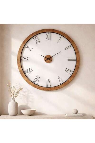 PAN HOME ساعة حائط زيبن قطر 140 سم - طبيعي