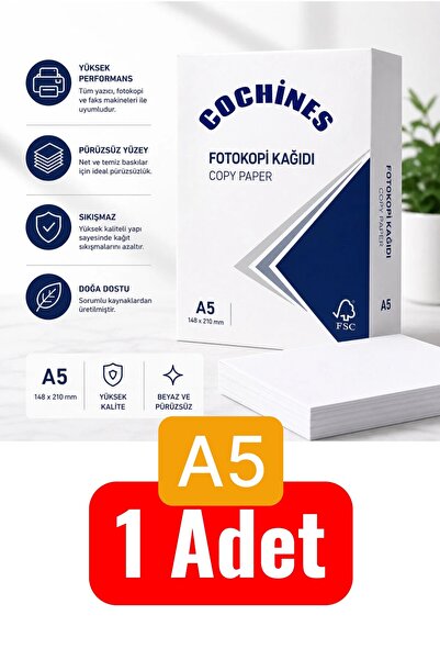 Cochines A5 Kağıt Beyaz 1 Adet A5 Kağıdı