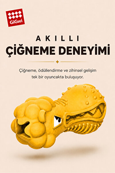 Gigwi Dumbbell Heads Serisi Aslan - Sesli & Ödül Maması Hazneli Köpek Oyuncağı