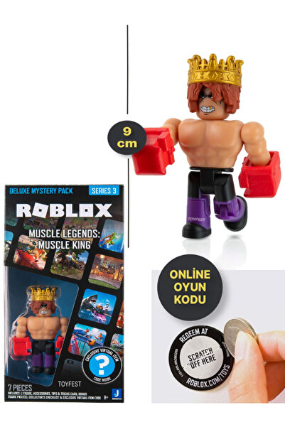 TOYFEST ROBLOX Deluxe Mystery Pack Series 3 Muscle Legends: Muscle King Figur...