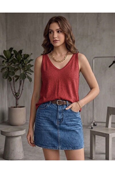 sumoda Kadın Merserize Regular Askılı Baharlık Yazlık Atlet Bluz