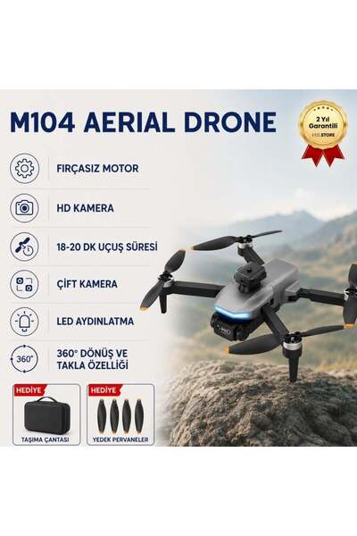 hızlı store M104 Drone,Fırçasız Motorlu, Engel aşabilen,Uzun Aydınlatmalı,Bru...